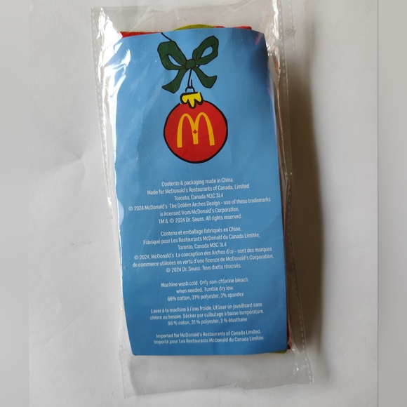 McDonald's Canada The Grinch 2024 Socks Adult One Size Mismatch Color - Picture 2 of 5